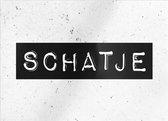 kaart Schatje 15 x 10,5 cm papier zwart/wit