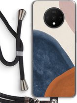 Case Company® - OnePlus 7T hoesje met Koord - Geo #1 - Telefoonhoesje met Zwart Koord - Bescherming aan alle Kanten en Over de Schermrand