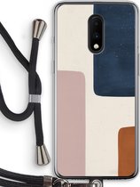 Case Company® - OnePlus 7 hoesje met Koord - Geo #5 - Telefoonhoesje met Zwart Koord - Bescherming aan alle Kanten en Over de Schermrand