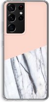 Case Company® - Samsung Galaxy S21 Ultra hoesje - A touch of peach - Soft Cover Telefoonhoesje - Bescherming aan alle Kanten en Schermrand