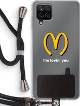 Case Company® - Samsung Galaxy A12 hoesje met Koord - I'm lovin' you - Telefoonhoesje met Zwart Koord - Bescherming aan alle Kanten en Over de Schermrand