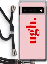 Case Company® - Google Pixel 6 Pro hoesje met Koord - Ugh - Telefoonhoesje met Zwart Koord - Bescherming aan alle Kanten en Over de Schermrand