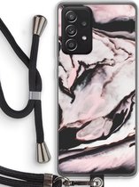 Case Company® - Samsung Galaxy A52s 5G hoesje met Koord - Roze stroom - Telefoonhoesje met Zwart Koord - Bescherming aan alle Kanten en Over de Schermrand