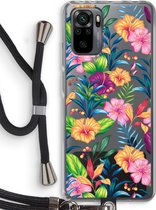 Case Company® - Xiaomi Redmi Note 10 Pro hoesje met Koord - Tropisch 2 - Telefoonhoesje met Zwart Koord - Bescherming aan alle Kanten en Over de Schermrand