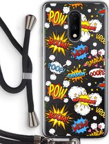 Case Company® - OnePlus 7 hoesje met Koord - Pow Smack - Telefoonhoesje met Zwart Koord - Bescherming aan alle Kanten en Over de Schermrand