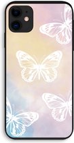 Case Company® - iPhone 11 hoesje - White butterfly - Biologisch Afbreekbaar Telefoonhoesje - Bescherming alle Kanten en Schermrand