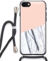 Case Company® - iPhone 7 hoesje met Koord - A touch of peach - Telefoonhoesje met Zwart Koord - Extra Bescherming aan alle Kanten en Over de Schermrand