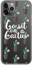 Case Company® - iPhone 11 Pro hoesje - Cactus quote - Soft Cover Telefoonhoesje - Bescherming aan alle Kanten en Schermrand