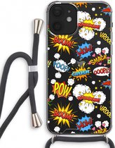 Case Company® - iPhone 12 mini hoesje met Koord - Pow Smack - Telefoonhoesje met Zwart Koord - Extra Bescherming aan alle Kanten en Over de Schermrand
