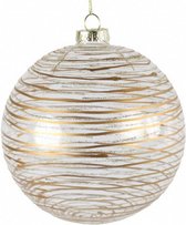 kerstbal Selma 10 cm glas goud/transparant