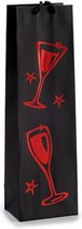 cadeautas champagne 12 x 9 x 39 cm papier rood/zwart