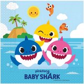 servetten Baby Shark 33 x 33 cm papier blauw 20 stuks