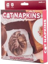 servetten katten 17 cm papier wit 24-delig