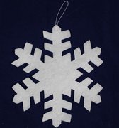 kersthanger sneeuwvlok met glitter 45 cm vilt wit