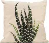 kussen Aloe vera 45 x 45 cm katoen naturel/groen