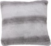 kussen strepen 45 x 45 cm polyester grijs