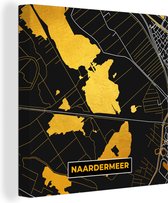 Canvas Schilderij Kaart - Plattegrond - Stadskaart - Nederland - Naardermeer - 50x50 cm - Wanddecoratie