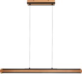 LED Hanglamp - Hangverlichting - Torna Dirkon Up and Down - 42W - Aanpasbare Kleur - Rechthoek - Mat Bruin/Zwart - Hout