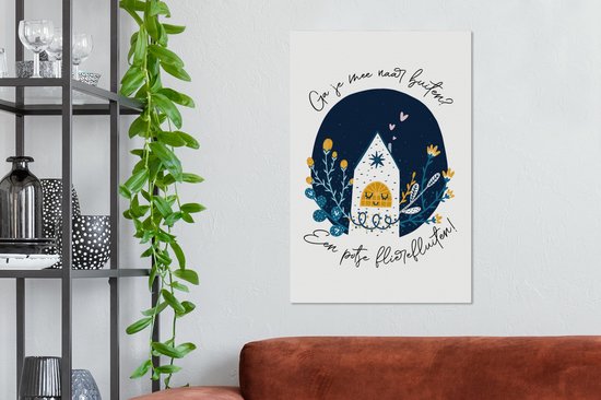 Peinture sur toile Allez-vous dehors ? - Proverbes - Citations - 60x90 cm - Décoration murale