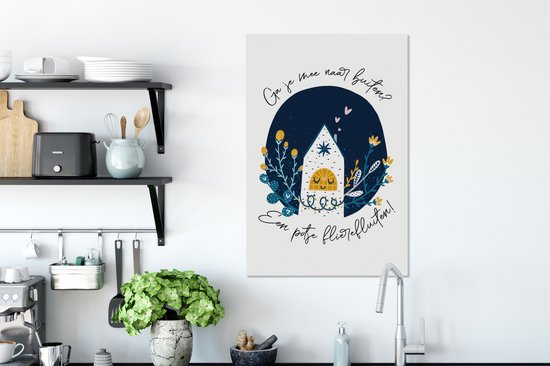 Peinture sur toile Allez-vous dehors ? - Proverbes - Citations - 60x90 cm - Décoration murale