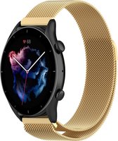 Milanees Smartwatch bandje - Geschikt voor  Amazfit GTR 3 - Pro Milanese band - goud - GTR 3 & GTR 3 Pro - Strap-it Horlogeband / Polsband / Armband