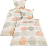 Beautissu Josi - Dekbedovertrek Flanel Tweepersoons - 2x Dekbed 135x200 cm & 2x Kussensloop 80x80 cm – Flanellen Dekbedhoes Coral