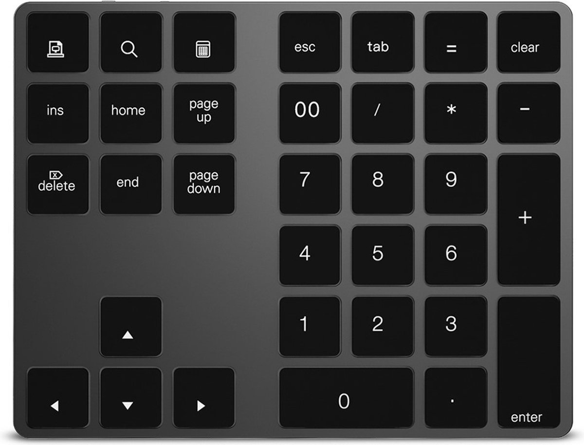 Numeriek toetsenbord - Draadloos Bluetooth Keypad - 34 toetsen - Draadloze Numpad geschikt voor IOS, Android, Windows - Space Grey