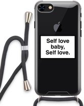 Case Company® - iPhone 7 hoesje met Koord - Self love - Telefoonhoesje met Zwart Koord - Extra Bescherming aan alle Kanten en Over de Schermrand