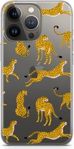 Case Company® - iPhone 13 Pro hoesje - Luipaard - Soft Cover Telefoonhoesje - Bescherming aan alle Kanten en Schermrand