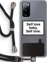 Case Company® - Samsung Galaxy S20 FE / S20 FE 5G hoesje met Koord - Self love - Telefoonhoesje met Zwart Koord - Bescherming aan alle Kanten en Over de Schermrand