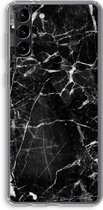 Case Company® - Samsung Galaxy S21 Plus hoesje - Zwart Marmer - Soft Cover Telefoonhoesje - Bescherming aan alle Kanten en Schermrand