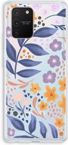 Case Company® - Samsung Galaxy S10 Lite hoesje - Flowers with blue leaves - Soft Cover Telefoonhoesje - Bescherming aan alle Kanten en Schermrand