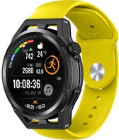Siliconen Smartwatch bandje - Geschikt voor Strap-it Huawei Watch GT Runner sport band - geel - GT Runner - 22mm - Strap-it Horlogeband / Polsband / Armband