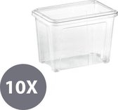 Wooners® Opbergbox met deksel - 4.6 L - 10 stuks - Transparant