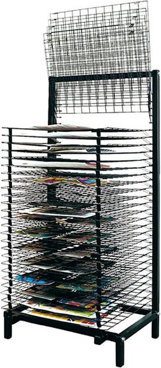 Goedkoopste Droogrek Voor Papier – Kunst Droogrek – Knutsel Droogrek – Droogrek Voor Schilderijen – Droog- En Uithardingsrek – Droogrek Met 30 Roosters – Compact Droogrek – Kunst En Knutsel Droogrek – Droogrek Voor Ateliers Scholen - H 120cm, D 56cm, 