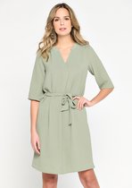 LOLALIZA Jurk met V-hals - Khaki - Maat 44