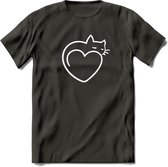 Sleepy Cat - Katten T-Shirt Kleding Cadeau | Dames - Heren - Unisex | Kat / Dieren shirt | Grappig Verjaardag kado | Tshirt Met Print | - Donker Grijs - 3XL