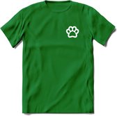 Cat Paw - Katten T-Shirt Kleding Cadeau | Dames - Heren - Unisex | Kat / Dieren shirt | Grappig Verjaardag kado | Tshirt Met Print | - Donker Groen - 3XL