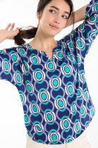 Cassis Dames T-shirt met een geometrische print en een juweeldetail - T-shirt - Maat 44