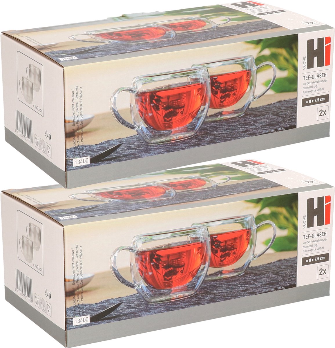Theeglazen/koffieglazen -6x - dubbelwandig - 250 ml/25 cl