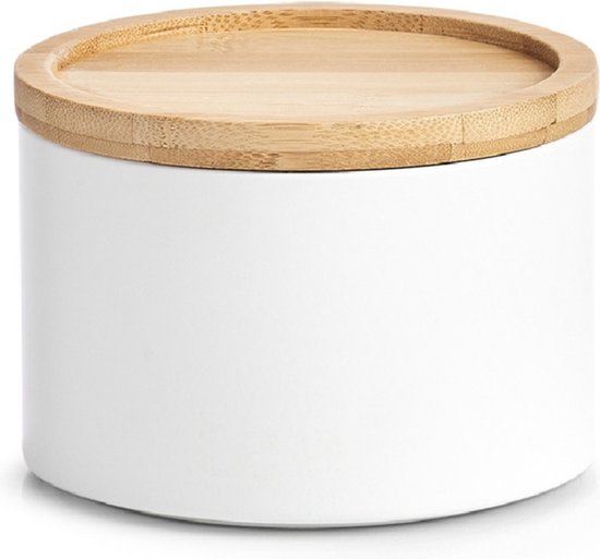 1x Bewaar/voorraad blikken wit 13 x 9,5 cm 1,6 liter - Keukenbenodigdheden - Keukenaccessoires/decoratie - Vers houden - Voorraad/bewaar/opslagblikken - Koek/snoeptrommels