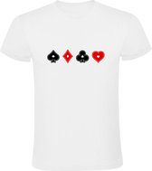 Poker Casino Suits | Heren T-shirt | Wit | Cards | Kaarten | Kaartspel | Gokken | Blackjack