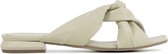 Mace Slippers Dames Sandalen / Instappers / Damesschoenen - Leer - Blokhak - M1118 - Gebroken wit - Maat 40