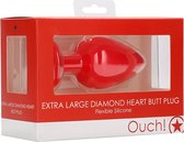 Diamond Heart Butt Plug - Extra Large - Red - Butt Plugs & Anal Dildos red