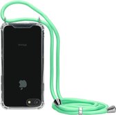 Apple iPhone SE (2022) Hoesje - Mobiparts - Lanyard Serie - TPU Hoesje met koord - Transparant / Groen - Hoesje Geschikt Voor Apple iPhone SE (2022)