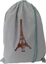 Bluvardi-Katoenen waszak -XL - met trekkoord - Eiffel Tower - Aqua Green
