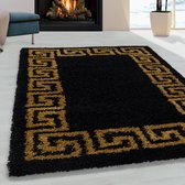Tapis de salon Shaggy Design à antique bordure Or