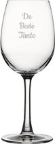 Gegraveerde witte wijnglas 36cl De Beste Tante