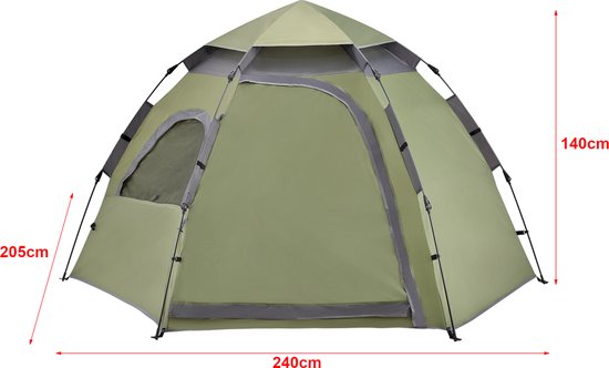 Tent Nybro automatisch 240x205x140 cm donkergroen van Rocktrail — afbeelding 4