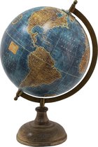 Wereldbol Decoratie 22*22*33 cm Grijs Hout, Ijzer Globe Aardbol